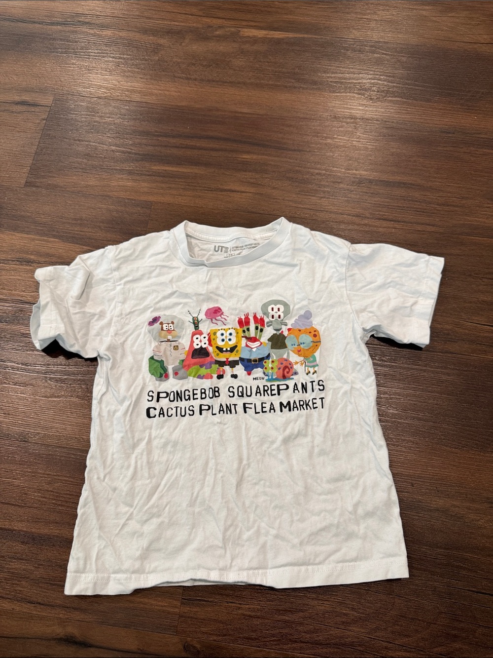 Youth Uniqlo X SpongeBob SquarePants Cactus Flea Market White Graphic Shirt
